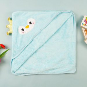 Baby Hooded Bath Towel Bird Blue